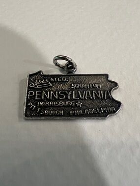 Sterling Silver Pennsylvania State Charm Pendant